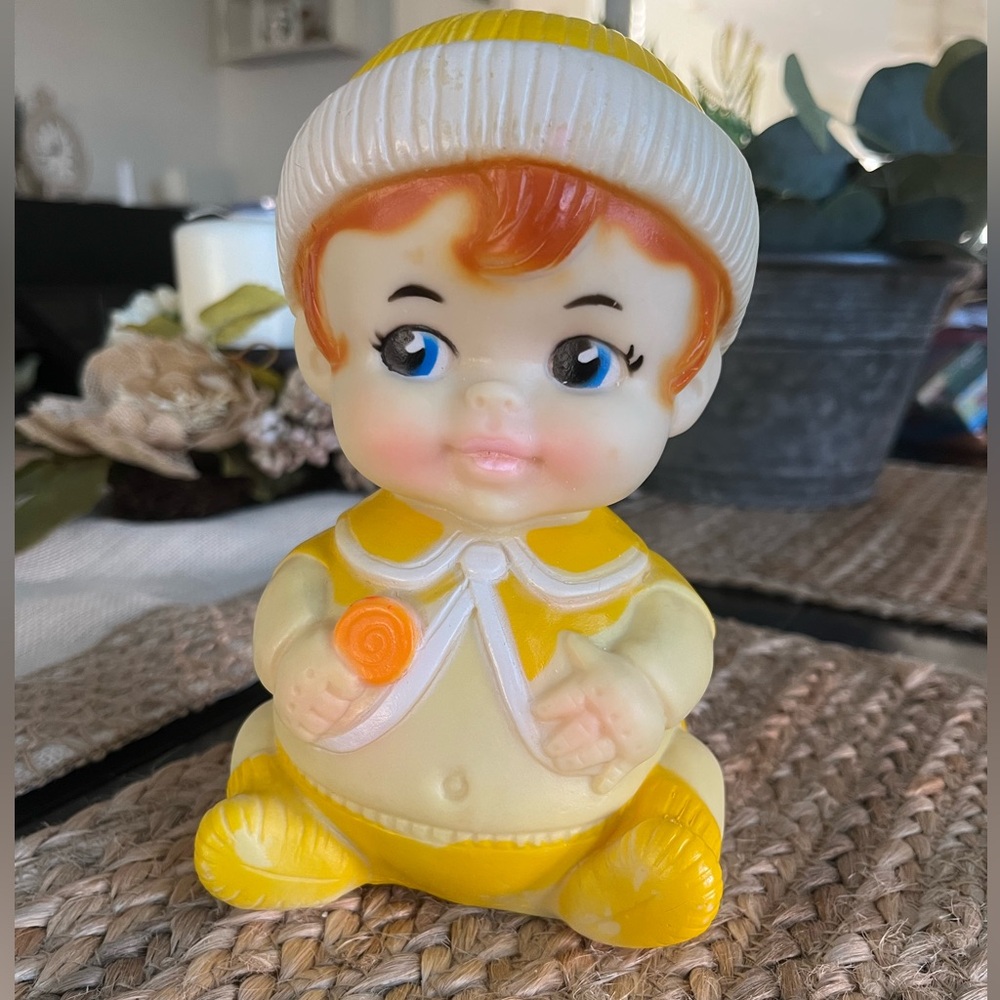 Vintage chubby baby squeaky toy Sanitoy 1970